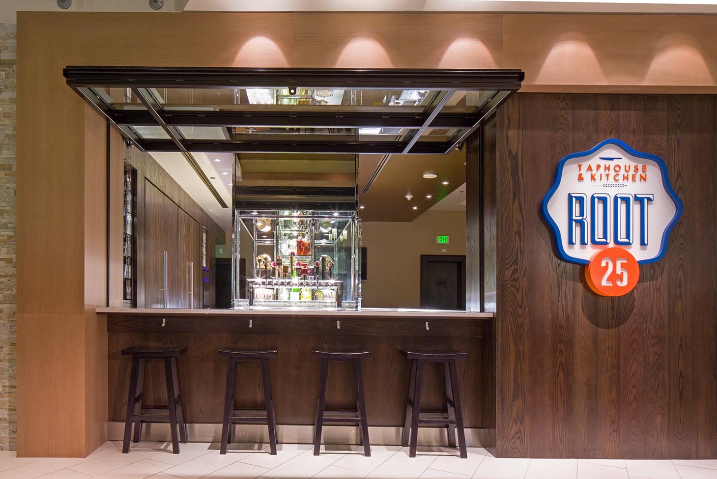 Root25 Taphouse and Kitchen bar and sign