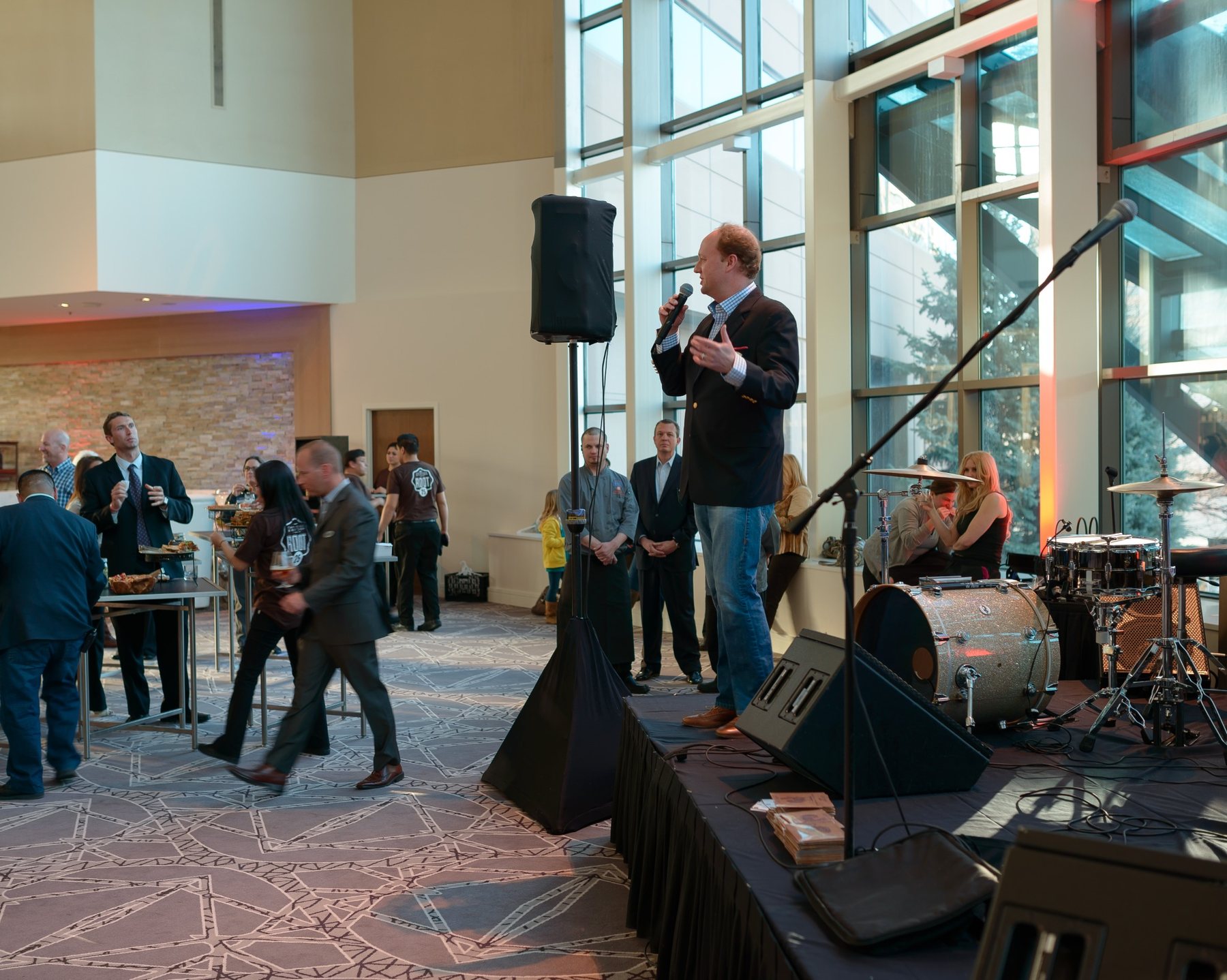 Ben Hardaway speaking during a hospitality concept launch event
